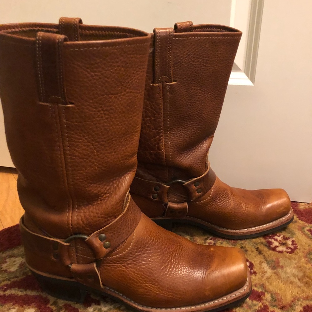 Frye harness boots in brown